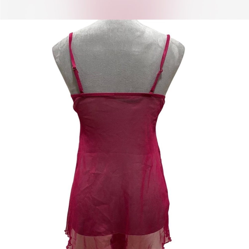 Raspberry Mesh Chemise - Picture 3 of 3